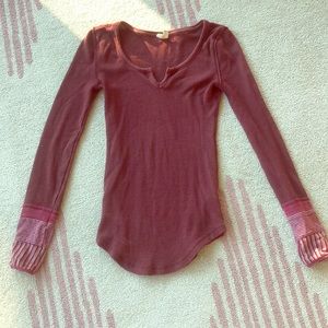 Free people, long sleeve with design on sleeve